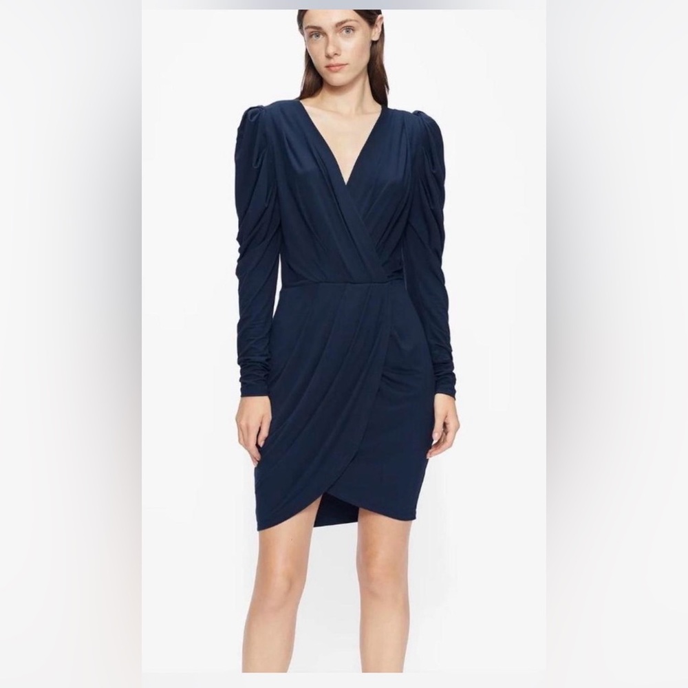 NWT Ted Baker Elegant Navy Blue Wrap Jersey Dress 4/US12